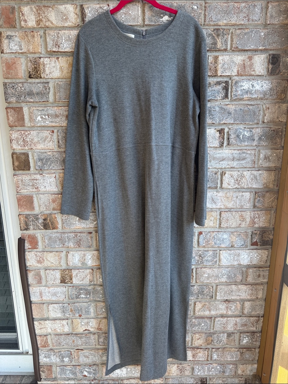 Talbots Gray Long Sleeve Maxi Dress